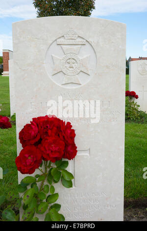 La Section des sépultures de guerre britannique de Dunkerque cimetière en France Banque D'Images