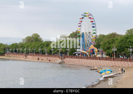 Remblai en Vladivostok, Mer du Japon, Extrême-Orient, Primorye, Russie Banque D'Images