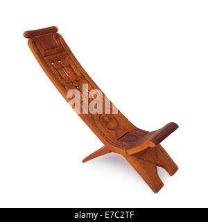 Chaise en bois uniques de Suriname, isolated on white Banque D'Images