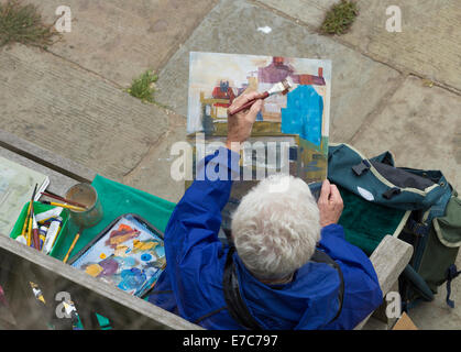 Staithes, North Yorkshire, UK. 13 Sep, 2014. Festival des arts et de Staithes week-end du patrimoine se met en route, où plus d'une centaine d'artistes ouvrent leurs ateliers et galeries au public dans le pittoresque village de pêcheurs sur la côte du Yorkshire du Nord. Credit : ALANDAWSONPHOTOGRAPHY/Alamy Live News Banque D'Images