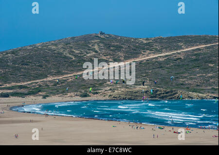 Kite Surf et planche à voile à Rhodes, Grèce Banque D'Images