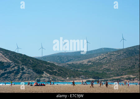 Kite Surf et planche à voile à Rhodes, Grèce Banque D'Images