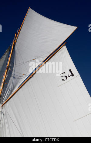 Imperia, Italie. 13 septembre 2014. Détail de voiles au cours de Vele d'Epoca classic yachts regatta un concours qui a lieu tous les deux ans à Imperia, Italie. Banque D'Images