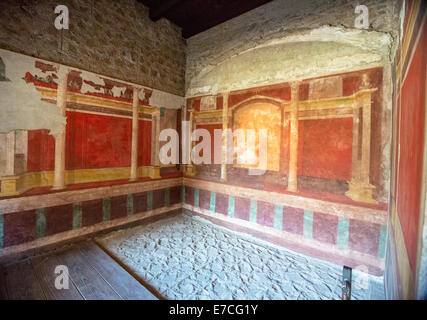 Chambre de l'empereur Auguste, découvertes récemment. Histoire de la Rome antique et l'archéologie. Des céréales en raison de la faible lumière Banque D'Images