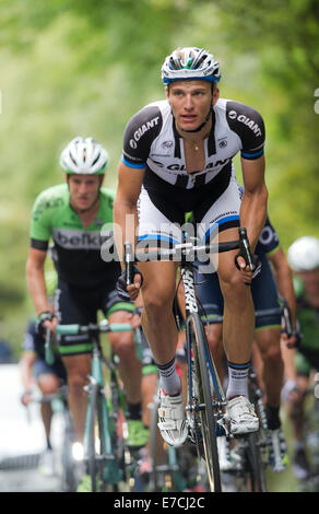 Ditchling Hill, East Sussex, UK. 13 Septembre, 2014. Marcel Kittel, Tour de Bretagne 2014, étape 7 (Camberley à Brighton) prises sur Ditchling Hill, East Sussex Crédit : Christopher Mills/Alamy Live News Banque D'Images