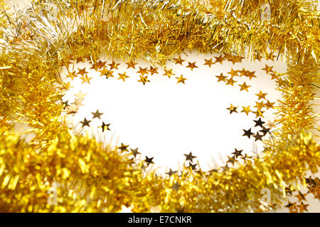 Les guirlandes d'or et star confetti frame garland Banque D'Images