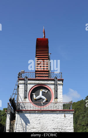 La grande roue de laxey sur la côte est de l'île de Man Banque D'Images