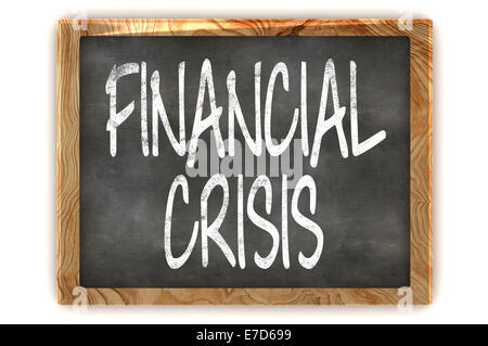 Un rendu 3d illustration colorée d'un tableau montrant crise financière Banque D'Images