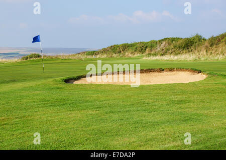 Vue sur le parcours de golf dans la campagne Banque D'Images