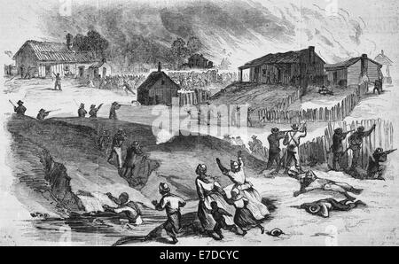Coulisses à Memphis (Tennessee), au cours de l'émeute - attentat contre les Africains américains dans la matinée du 2 mai 1866 Banque D'Images