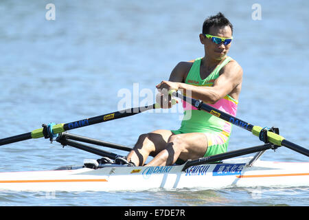 La Toda Bassin olympique d'Aviron, Saitama, Japon. 14Th Sep 2014. Daisaku Takeda, le 14 septembre 2014 - Aviron : La 92e Championnats du Japon à l'Aviron Olympique Toda, Saitama, Japon. Credit : Ito Shingo/AFLO/Alamy Live News Banque D'Images