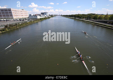 Vue générale de Toda Bassin olympique d'Aviron 14 SEPTEMBRE 2014 - Aviron : La 92e Championnats du Japon à l'Aviron Olympique Toda, Saitama, Japon. Credit : Ito Shingo/AFLO/Alamy Live News Banque D'Images