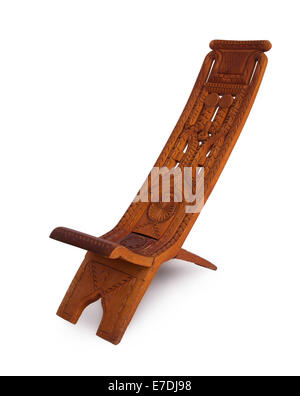 Chaise en bois uniques de Suriname, isolated on white Banque D'Images