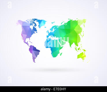 Carte du monde de couleur arc-en-ciel Banque D'Images