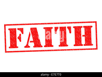 Foi de tampon en caoutchouc rouge sur un fond blanc. Banque D'Images