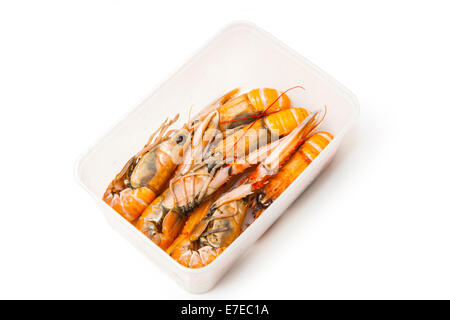 La langoustine (Nephrops norvegicus),Dublin Bay Prawn ou de langoustine isolated on a white background studio. Banque D'Images