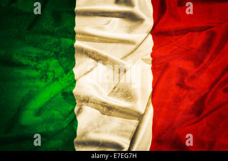 Italie grunge flag sur un drap de soie Banque D'Images