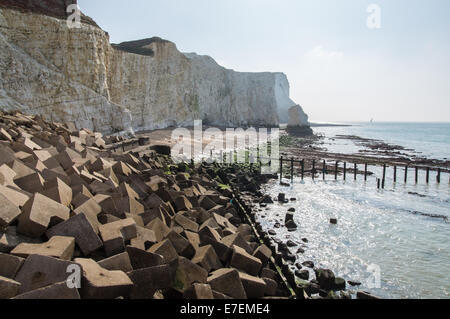 Seaford Head falaises de craie près de Seaford East Sussex England Royaume-Uni UK Banque D'Images