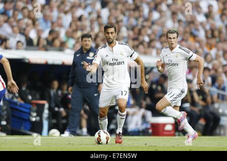 Alvaro Arbeloa (réel), le 13 septembre 2014 - Football / Soccer : espagnol 'Liga BBVA' match entre le Real Madrid 1-2 Atletico de Madrid au Santiago Bernabeu à Madrid, Espagne. (Photo de Mutsu Kawamori/AFLO) [3604] Banque D'Images