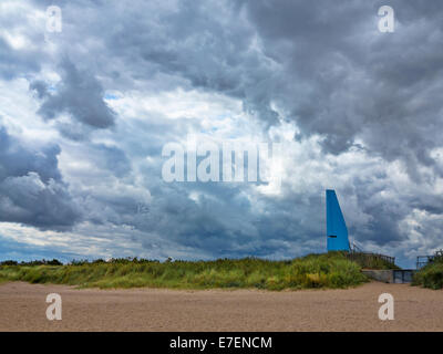 Une sculpture intitulée "Le tour du son'. Une partie de la "structures sur le bord' project le long de la côte du Lincolnshire. Banque D'Images