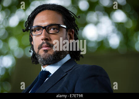 British-Nigerian historien, producteur et animateur David Olusoga apparaît au Edinburgh International Book Festival. Banque D'Images