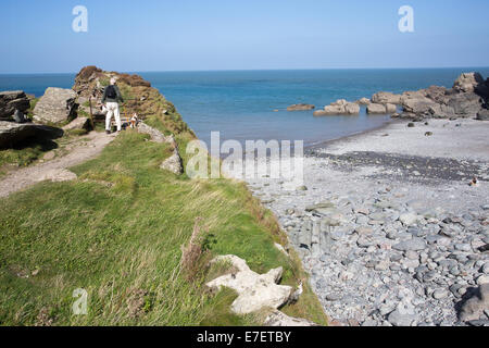 La bouche de Heddon Bay North Devon Banque D'Images