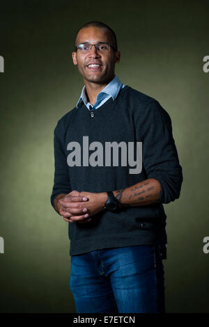 Ancien footballeur français Clarke Carlisle apparaît au Edinburgh International Book Festival. Banque D'Images