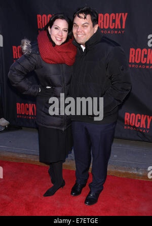 Soirée d'ouverture de Broadway's Rocky au Winter Garden Theatre - Arrivées. Avec : Kristen Anderson-Lopez,Bobby Lopez Où : New York, New York, United States Quand : 13 Mars 2014 Banque D'Images