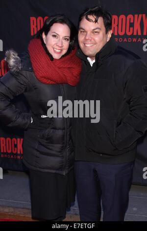 Soirée d'ouverture de Broadway's Rocky au Winter Garden Theatre - Arrivées. Avec : Kristen Anderson-Lopez,Bobby Lopez Où : New York, New York, United States Quand : 13 Mars 2014 Banque D'Images