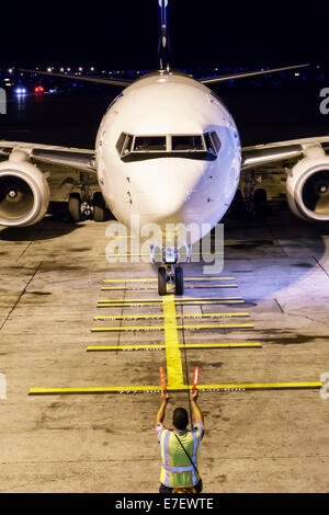 Hawaii,Hawaiian,Oahu,Honolulu,aéroport international d'Honolulu,HNL,tarmac,porte,vol d'arrivée,avion,avion avion avion de ligne commercial avion aero Banque D'Images