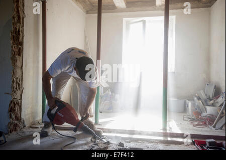 Au cours de l'Artisan rénovation substantielle d'un bâtiment Banque D'Images