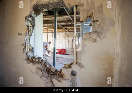 Au cours de l'Artisan rénovation substantielle d'un bâtiment Banque D'Images