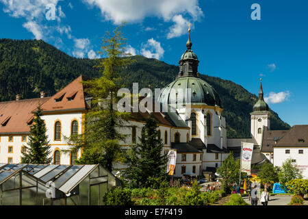 Monastère bénédictin baroque, église abbatiale, Kloster Ettal Ettal ou Abbaye, Ettal, Haute-Bavière, Bavière, Allemagne Banque D'Images