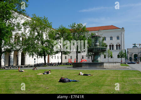 Ludwig Maximilian University of Munich, rue Ludwigstraße, Munich, Haute-Bavière, Bavière, Allemagne Banque D'Images