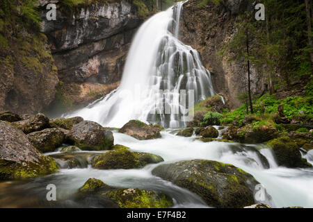 Brook avec pierres couvert de mousse, Cascade de Golling, Salzbourg, AustriaSteinen, Banque D'Images