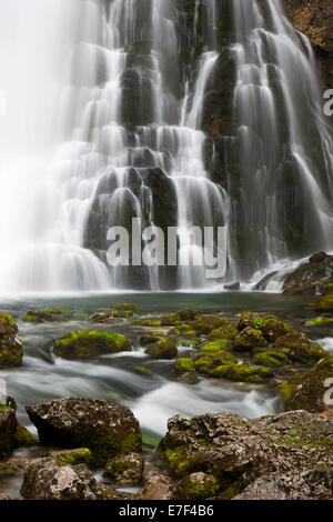 Brook avec pierres couvert de mousse, Cascade de Golling, Salzbourg, AustriaSteinen, Banque D'Images