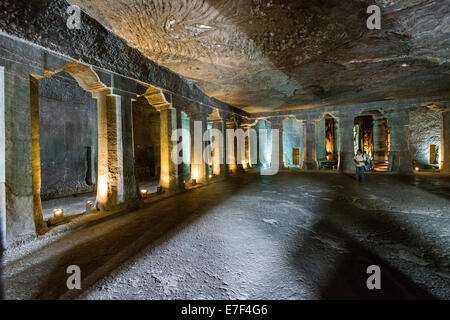 04, grotte Grottes d'Ajanta, UNESCO World Heritage site, Aurangabad, Maharashtra, Inde Banque D'Images