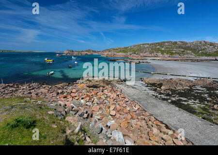 Bay et le port de Fionnphort, Argyll, Scotland, île de Mull, Royaume-Uni Banque D'Images