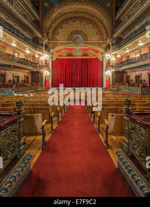 Coin et la scène dans le Théâtre Juarez, Guanajuato, Guanajuato, Mexique Banque D'Images