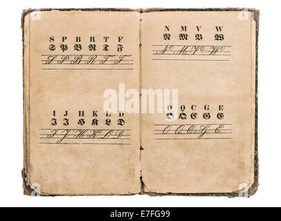 Un abécédaire sur fond blanc. vintage sur les polices de papier. l'éducation concept Banque D'Images