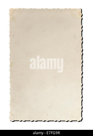 Carte photo vintage isolé sur fond blanc cadre photo vide. Banque D'Images