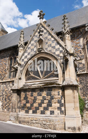 L'église Saint Martin, la fenêtre de Saint-Valery-sur-Somme, Picardie, France, Europe Banque D'Images