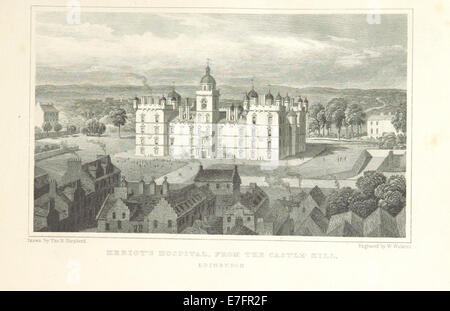 MA(1829) p.139 - Heriot's Hospital, de la colline du Château, Édimbourg - Thomas Hosmer Shepherd Banque D'Images