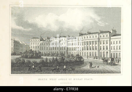 MA(1829) p.157 - angle nord-ouest de Moray Place, Édimbourg - Thomas Hosmer Shepherd Banque D'Images