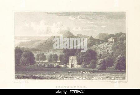 Illustration tirée de 'ma' (1829) montrant Ochtertyre, un domaine en Écosse, présentant sa conception architecturale et le paysage environnant. Banque D'Images