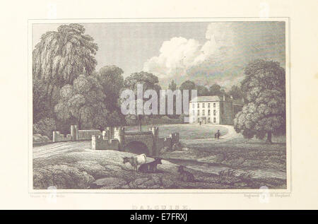 Illustration de ma 1829, montrant Dalguise, avec une représentation du paysage et de l'architecture rurale. Reflète l'histoire écossaise du début du XIXe siècle. Banque D'Images