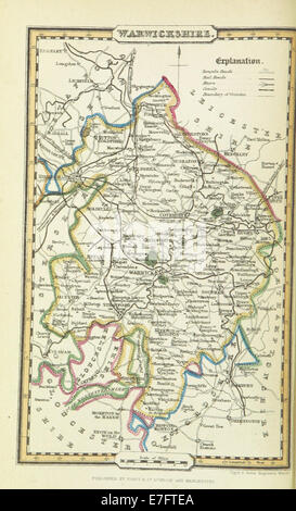 Illustration tirée de « Pigot and Co » montrant une carte du Warwickshire, capturant les détails géographiques et topographiques de la région au début du XIXe siècle. Banque D'Images