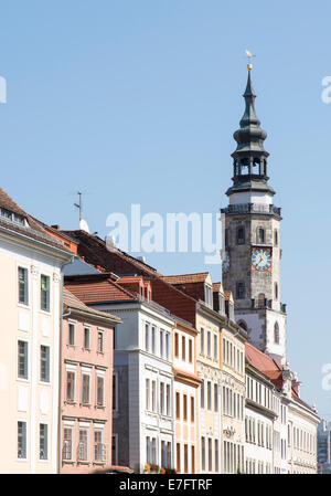 La tour de l'ancien hôtel de ville de Goerlitz (Saxe) Banque D'Images