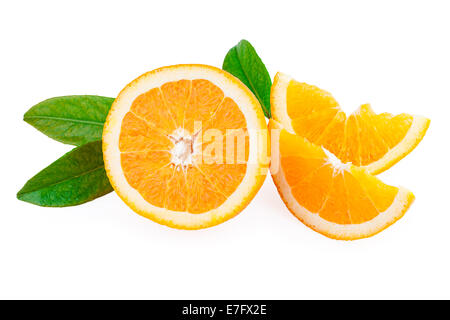 Fruits oranges et des tranches de fruits Banque D'Images