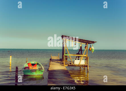 Caye Caulker Belize dock Banque D'Images